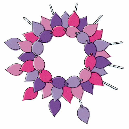 Boho Felt Craft - Leaf Wreath Step Six